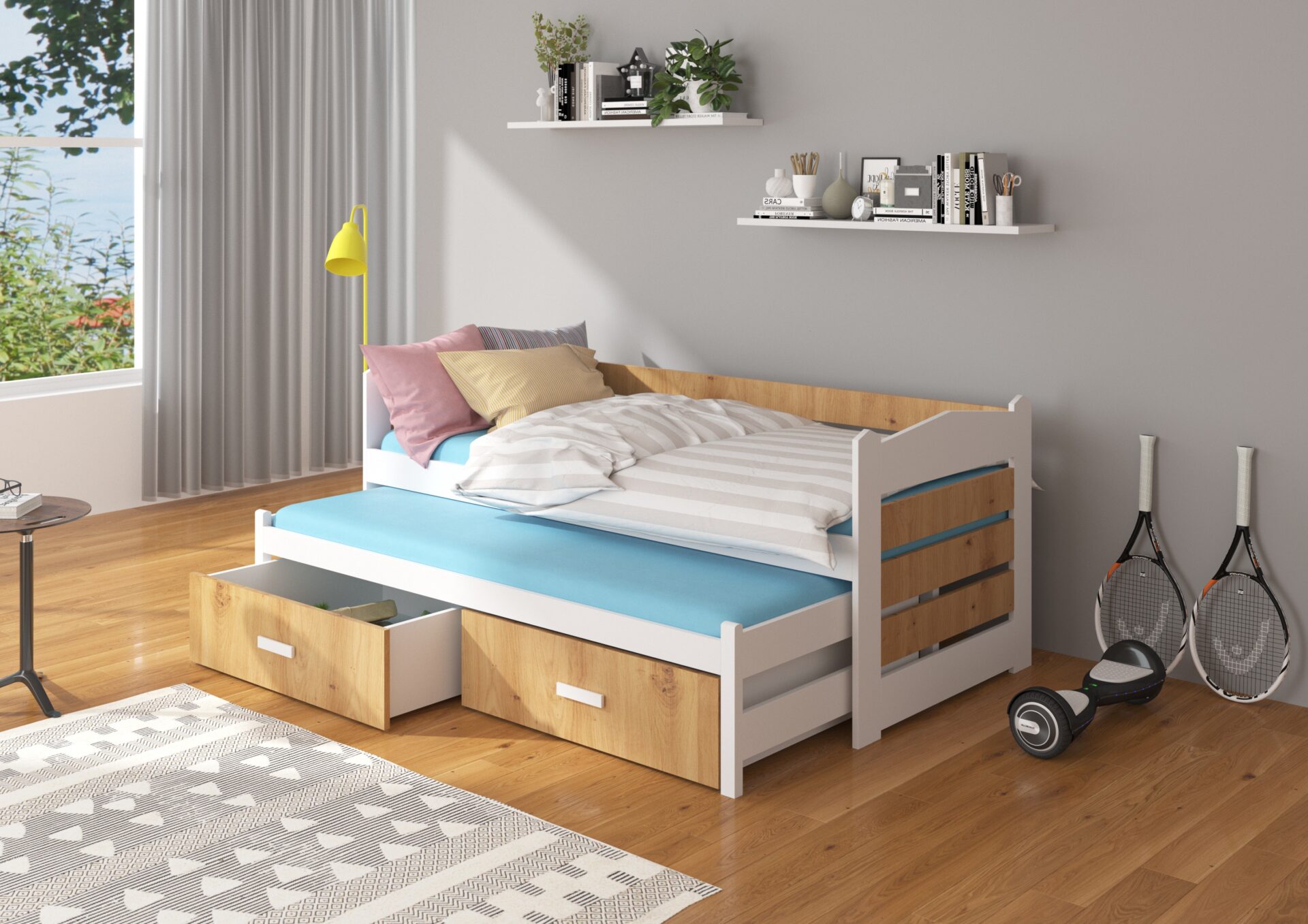 TIARRO divguļamā gulta 200x90 balta/mākslinieciska ADRK — изображение 2