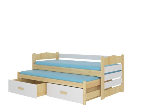 TIARRO Divguļamā gulta 200×90 Dabīga priede/balta ADRK