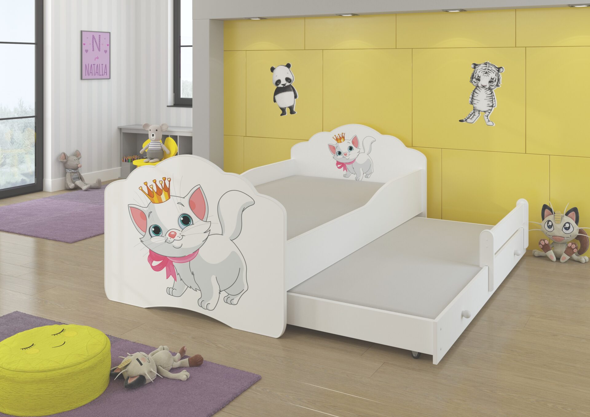Divguļamā gulta ar matračiem CASIMO II CAT 160x80 balta ADRK — 2 attēls