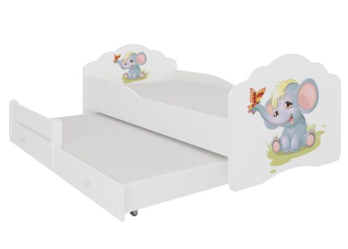 Divguļamā gulta ar matračiem CASIMO II ELEPHANT 160×80 balta ADRK