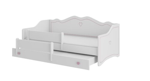 Divguļamā gulta ar matračiem EMKA II Pink 160×80 White/Priede ADRK