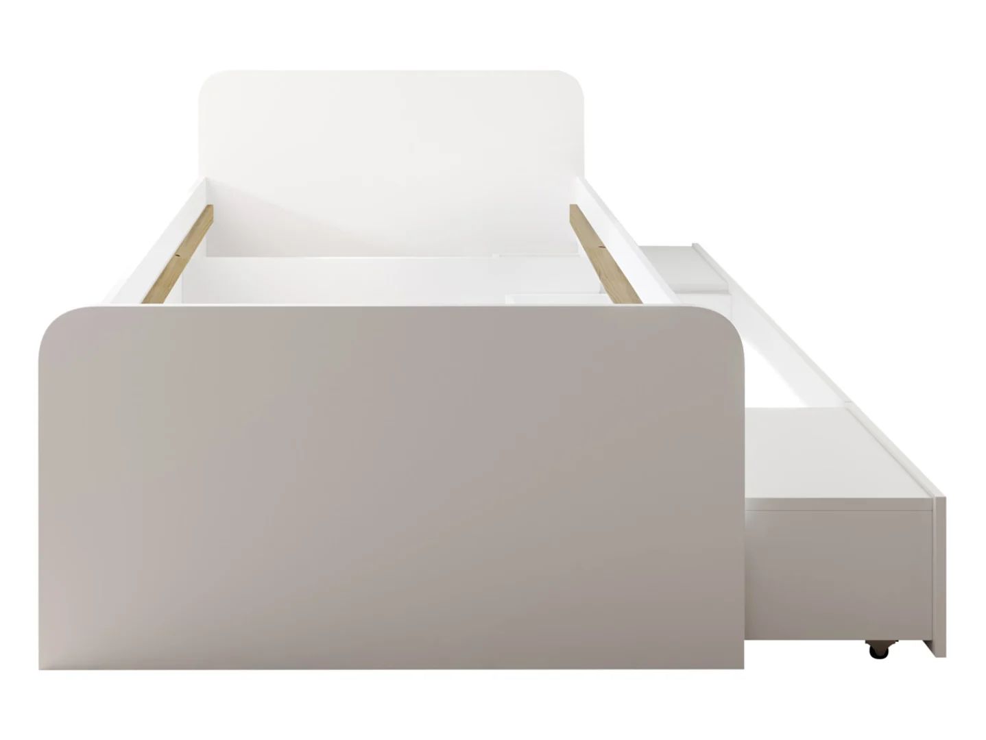 Gulta ar 3 atvilktnēm Boro 90x200 balta — изображение 4