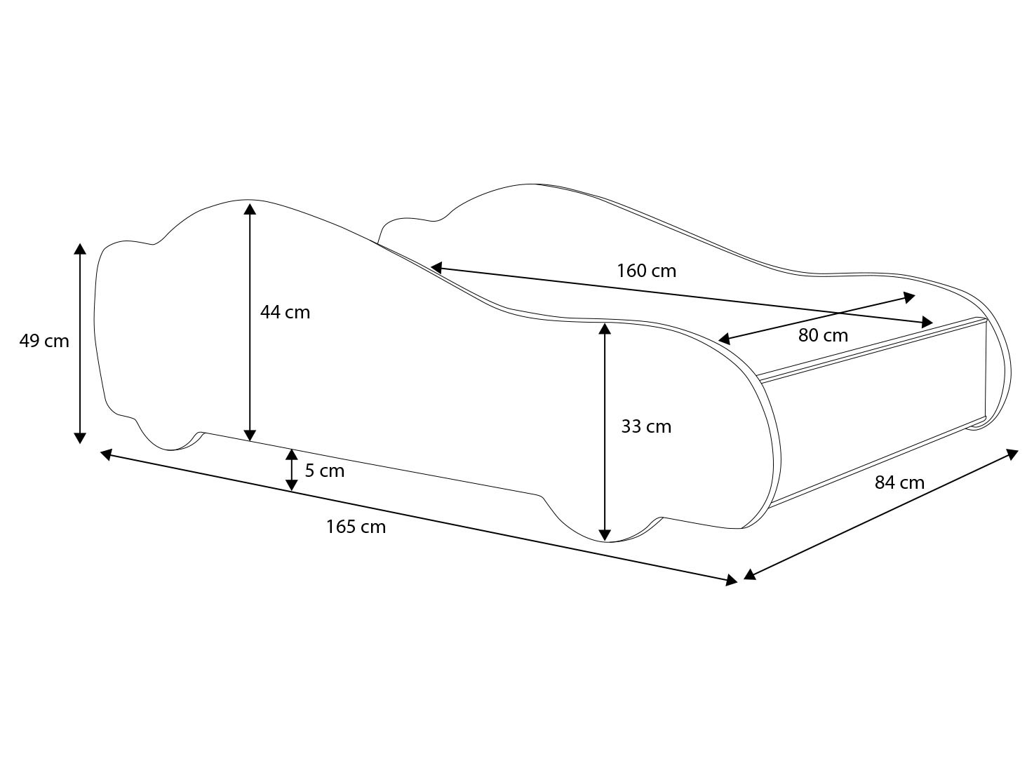 BATCAR gulta ar matraci 160x80 zila ADRK — 4 attēls