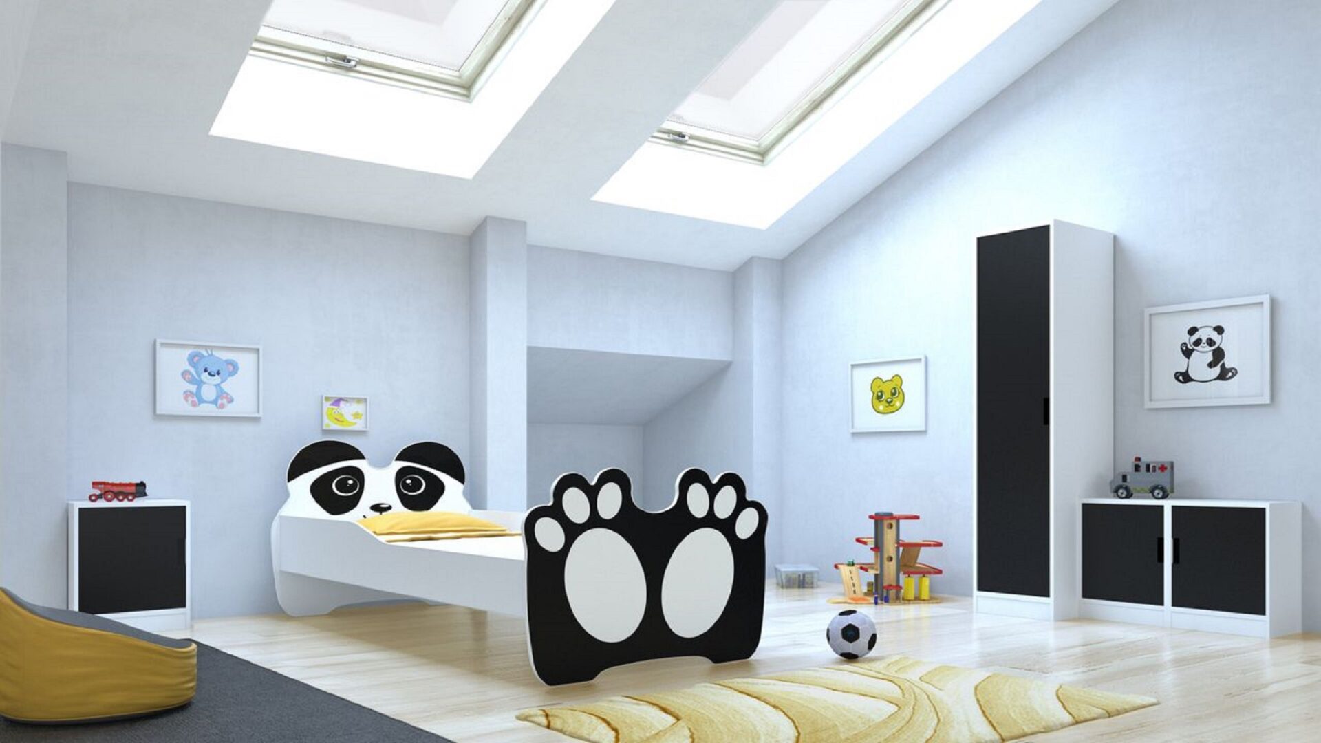 Gulta ar matraci BEAR BLACK 140x70 Black ADRK — 2 attēls