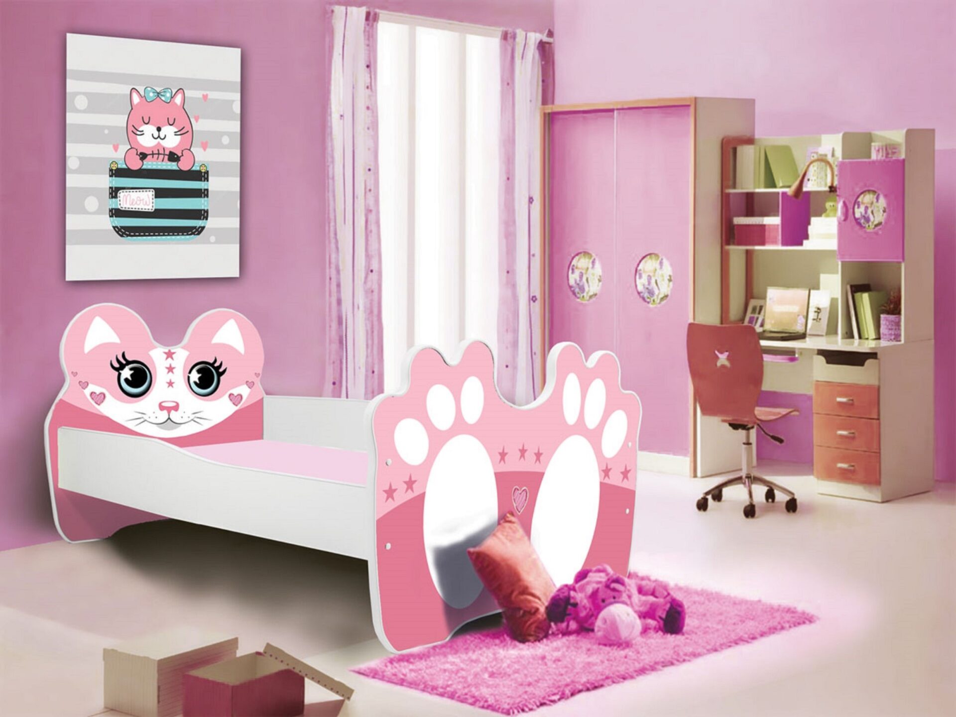 Gulta ar matraci BEAR PINK 160x80 Priede ADRK — изображение 2