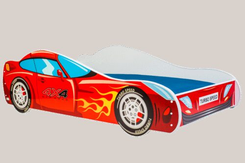 Gulta ar matraci CAR 4×4 140×70 sarkana ADRK