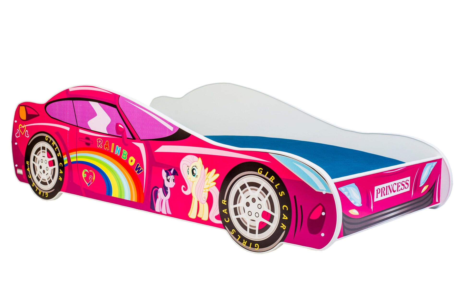 Gulta ar matraci CAR PINK 140x70 Priede ADRK