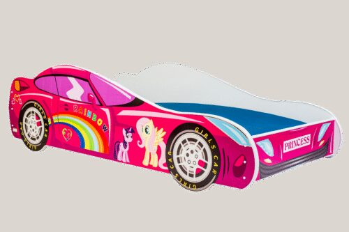 Gulta ar matraci CAR PINK 160×80 priede ADRK