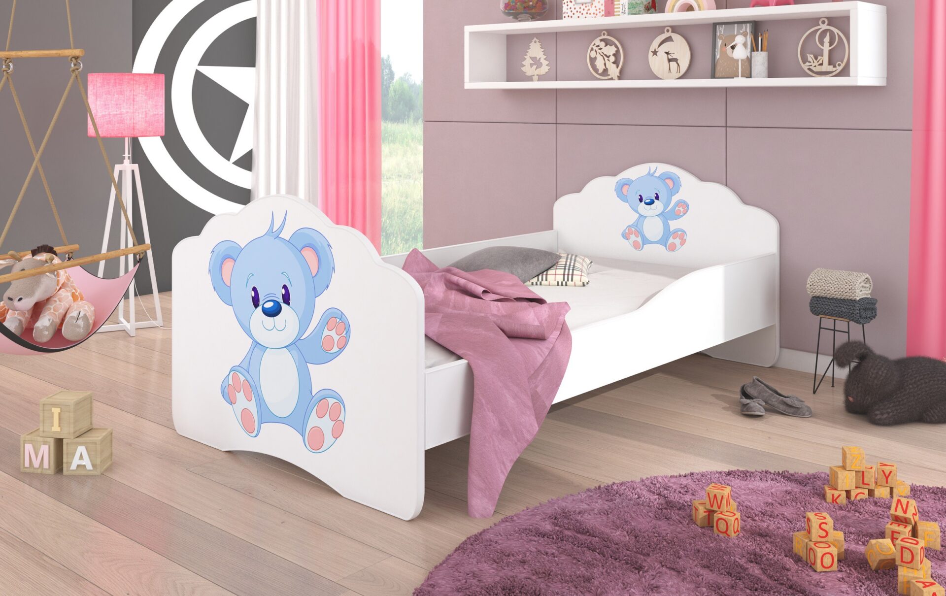 Gulta ar matraci CASIMO BLUE LĀCIS 140x70 balta ADRK — 2 attēls