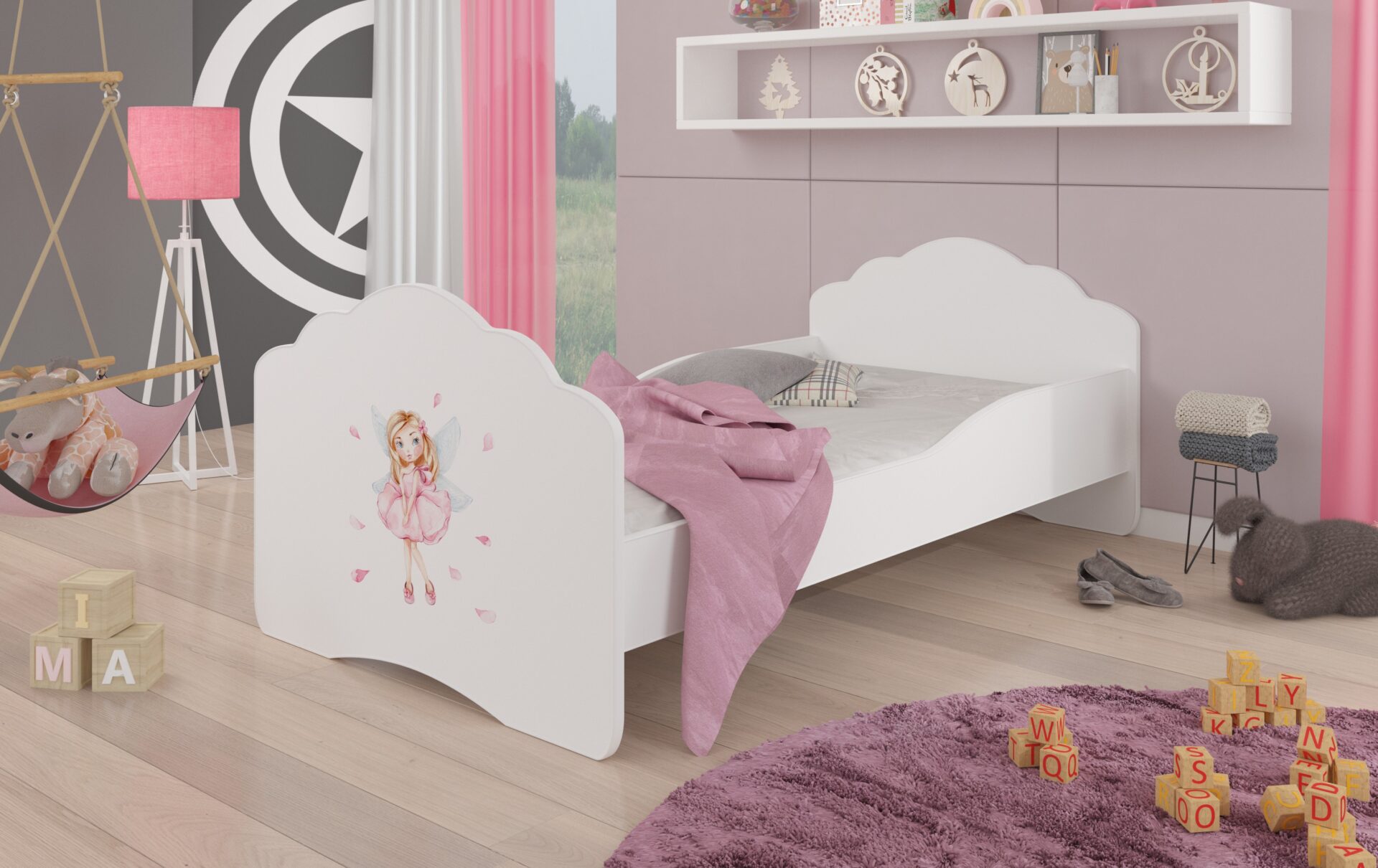 Gulta ar matraci CASIMO MEITENE AR SPĀRNĀM 140x70 Balta ADRK — изображение 2