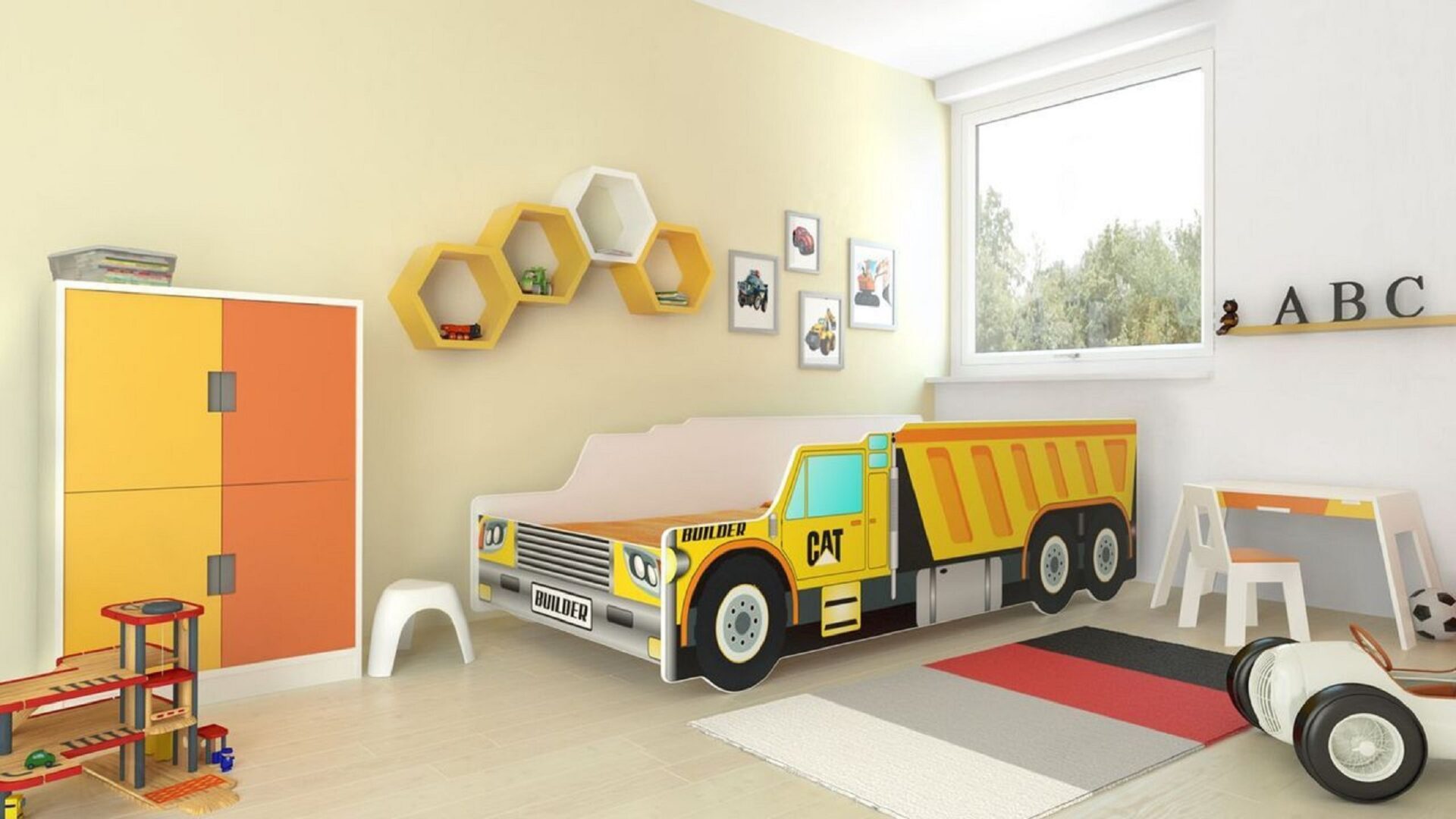 Gulta ar matraci CONSTRUCTION CAR 160x80 ADRK — 2 attēls