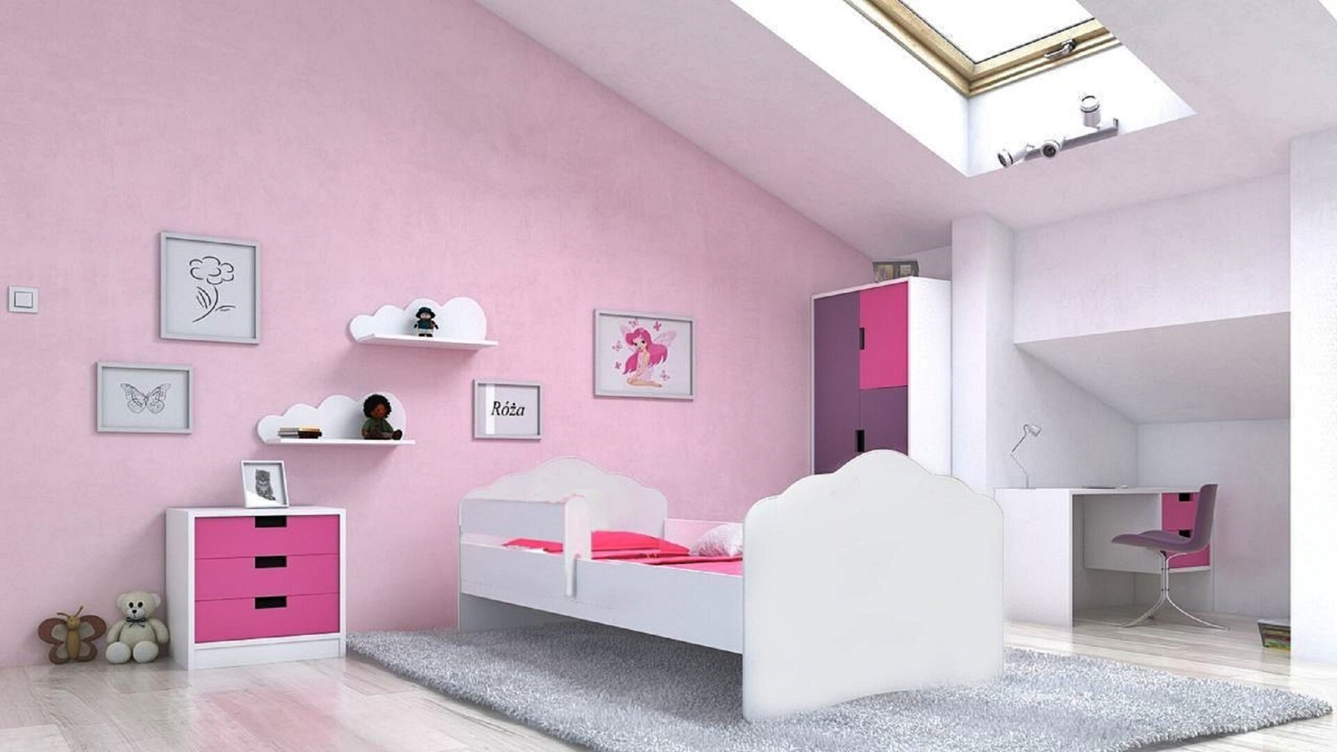 Gulta ar matraci un karnīzi CASIMO 140x70 balta ADRK — изображение 3