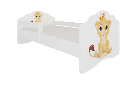 Gulta ar matraci un karnīzi CASIMO LION 140×70 balta ADRK