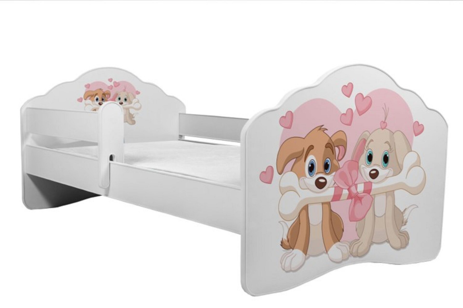 Gulta ar matraci un karnīzi CASIMO TWO DOGS 160x80 balta ADRK