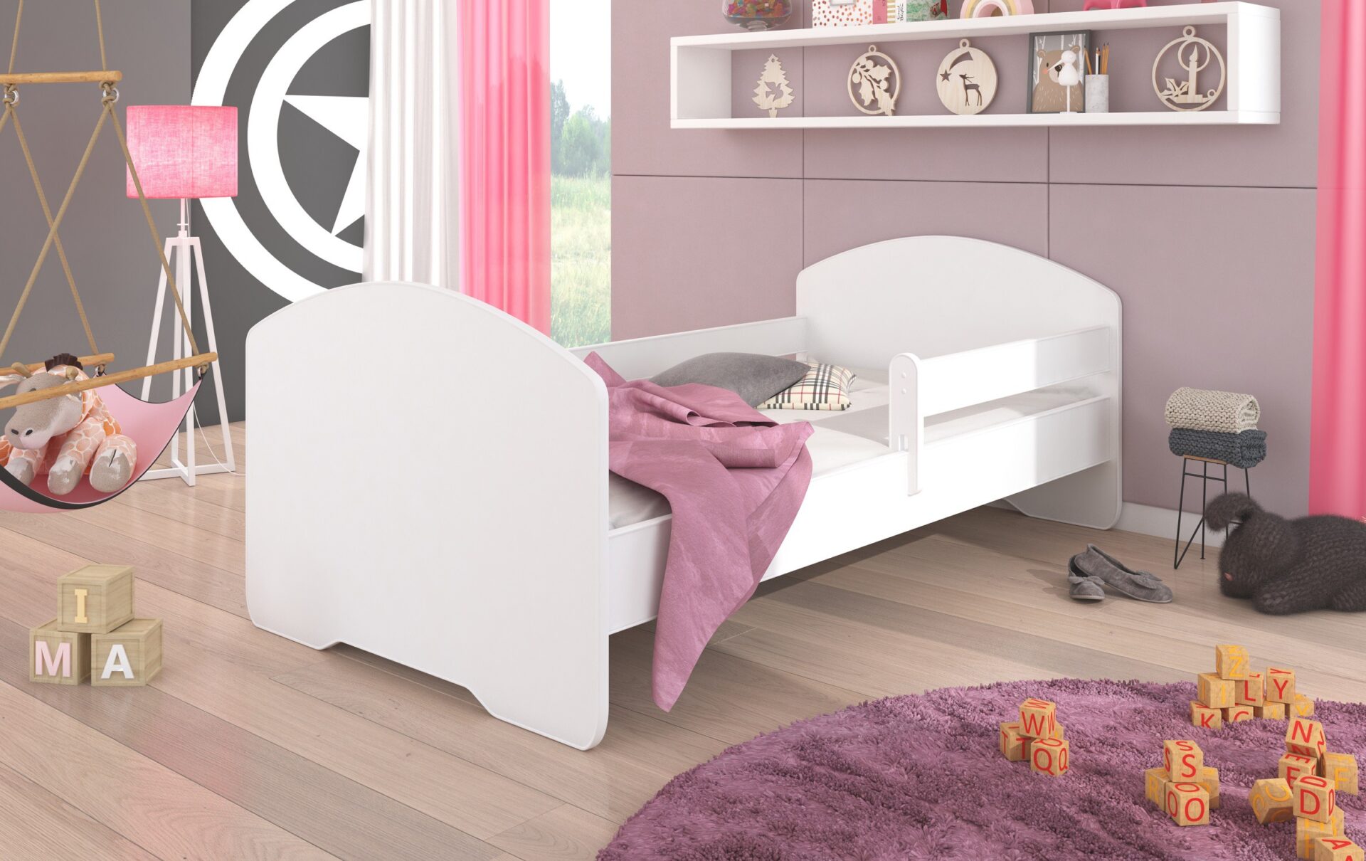 Gulta ar matraci un karnīzi PEPE 160x80 balta ADRK
