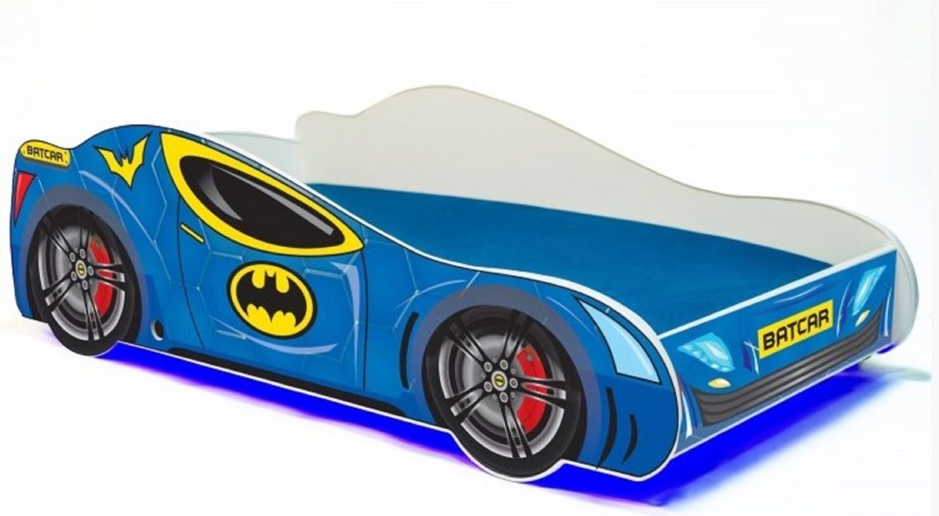 BATCAR 140x70 zila ADRK gulta ar matraci un LED apgaismojumu