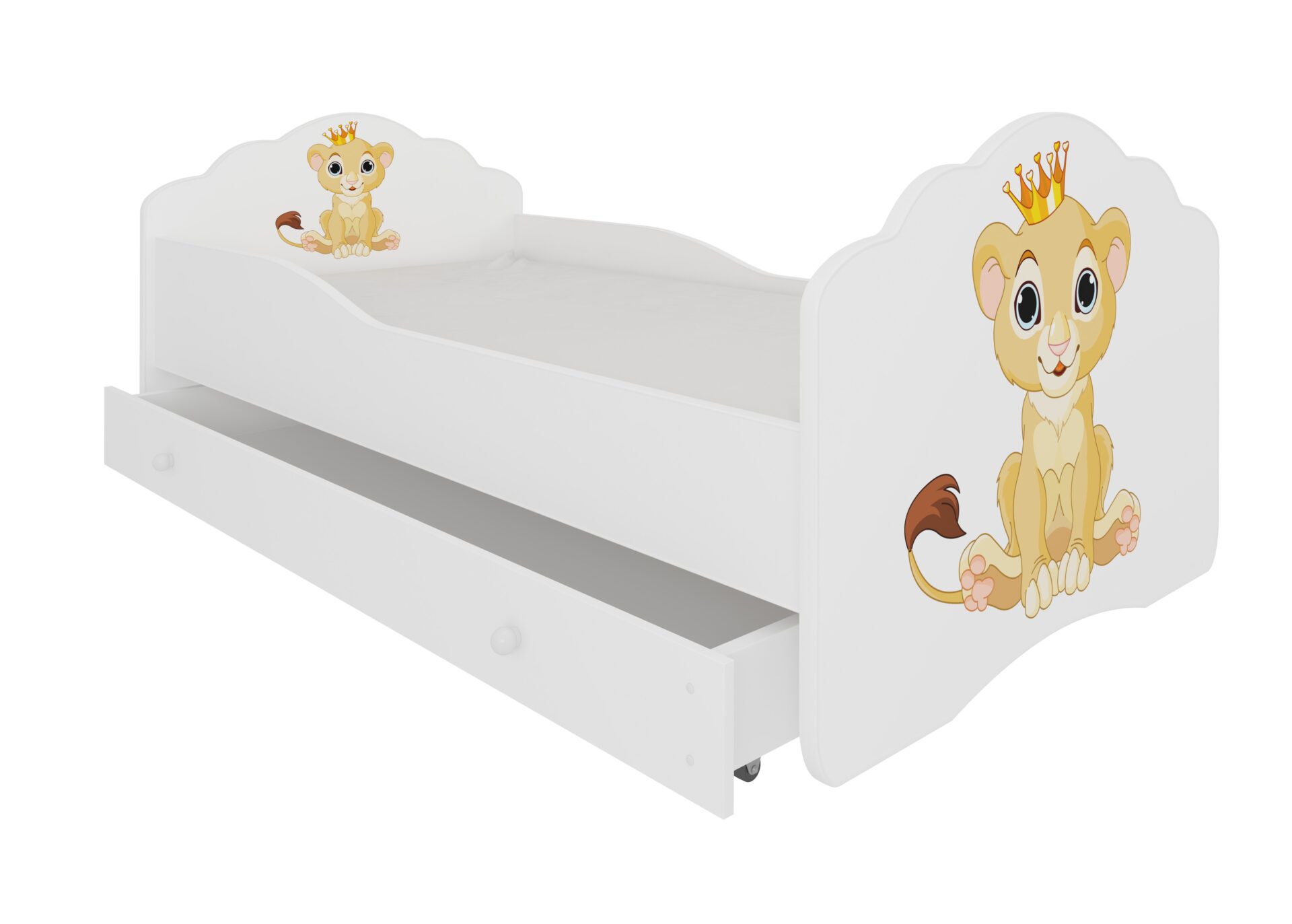 Gulta ar matraci un atvilktni CASIMO LION 160x80 balta ADRK