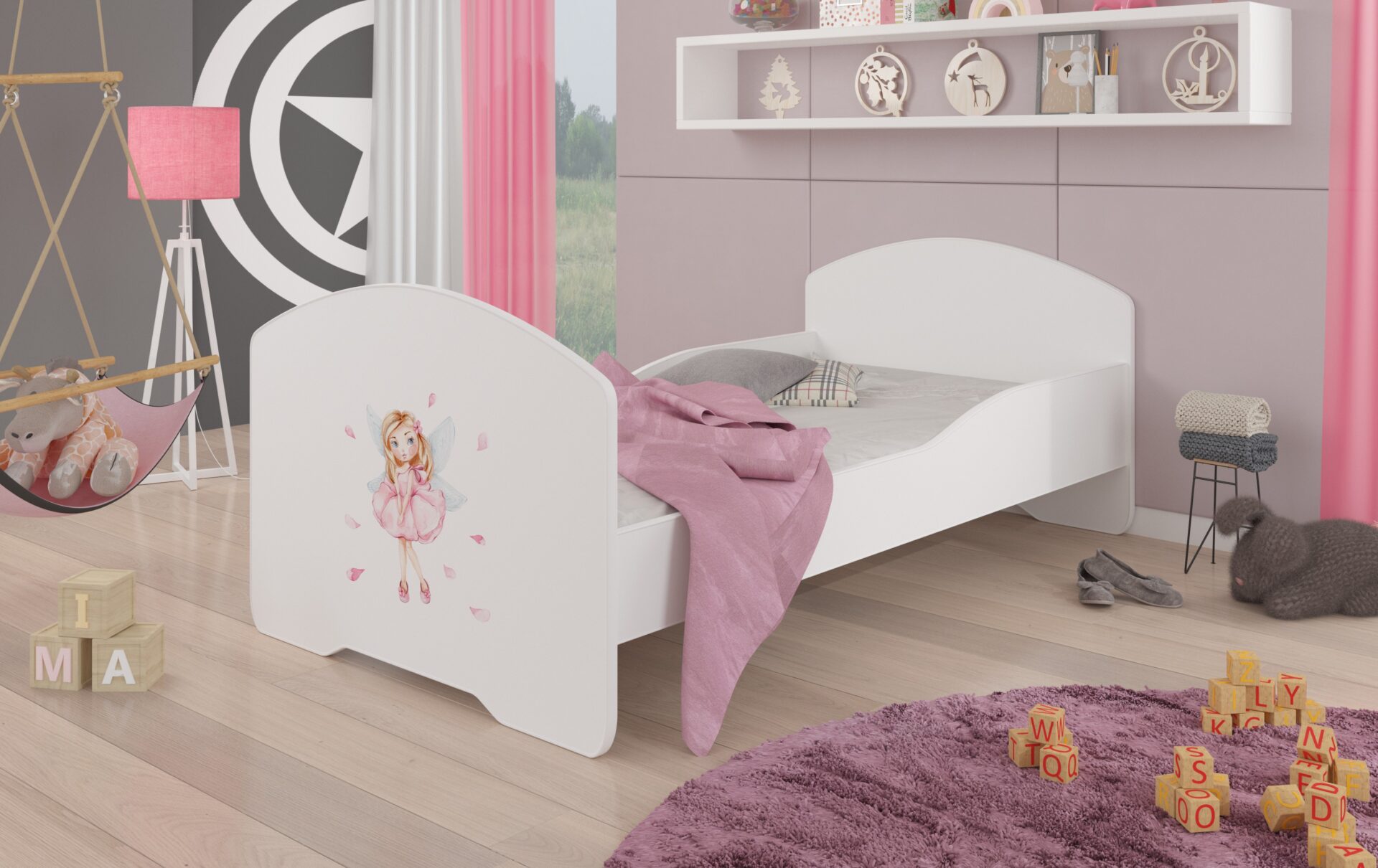 Gulta ar matraci PEPE GIRL WITH WINGS 160x80 White ADRK — 2 attēls