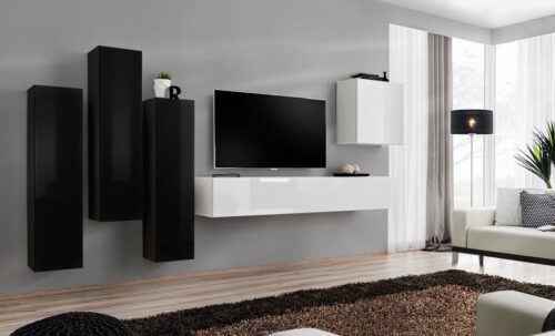 Switch III sienas skapis, melns/balts ASM