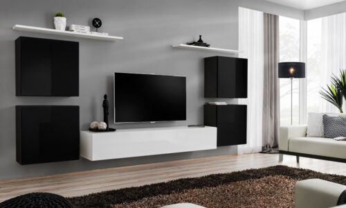 Switch IV sienas skapis, melns/balts ASM