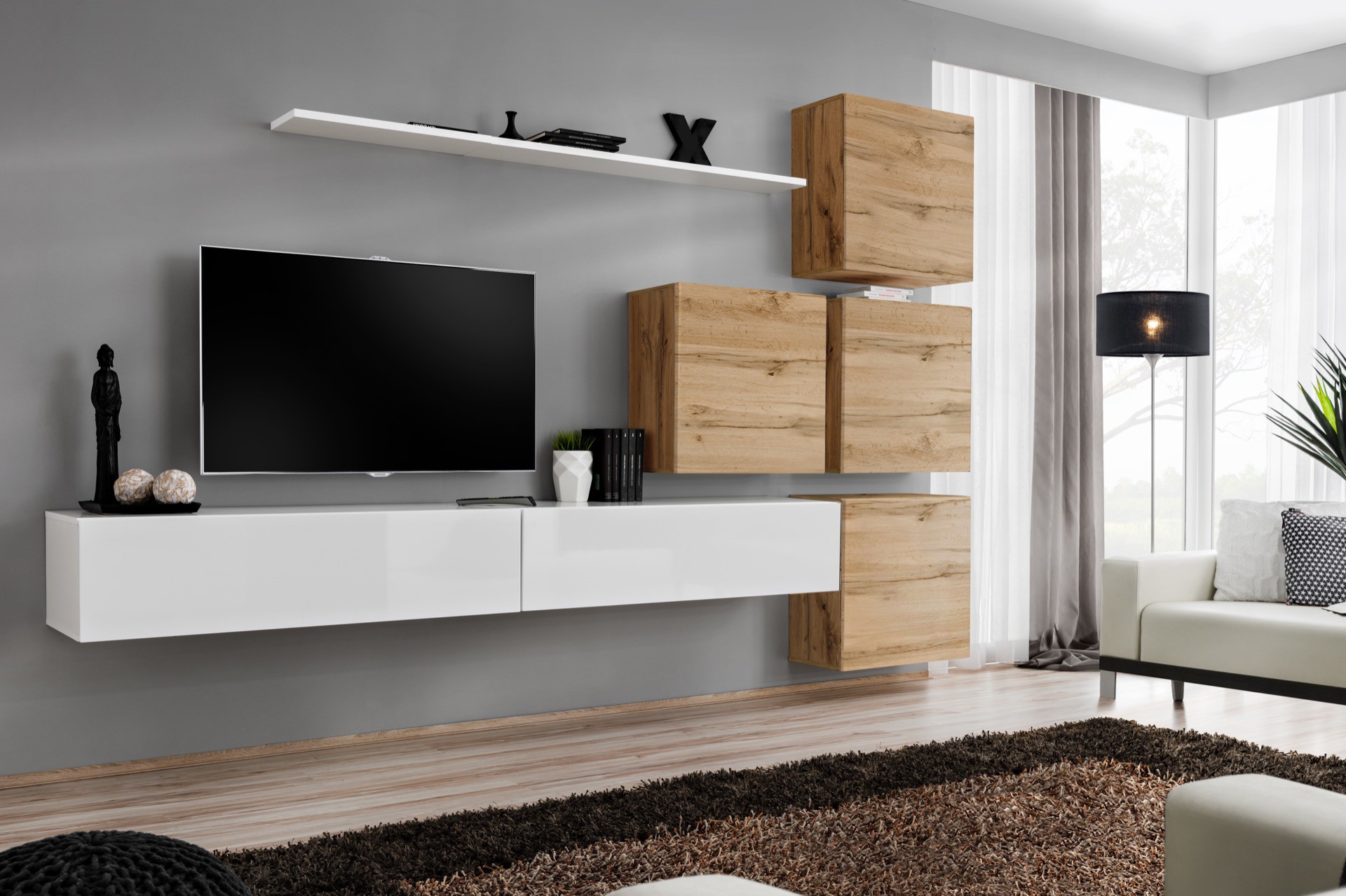 Switch IX sienas skapītis, balts/wotan SW9 ASM