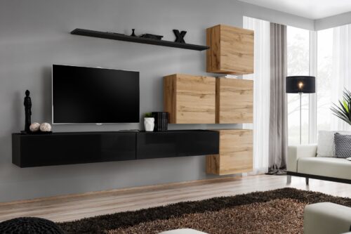 Switch IX sienas skapis, melns/wotan SW9 ASM