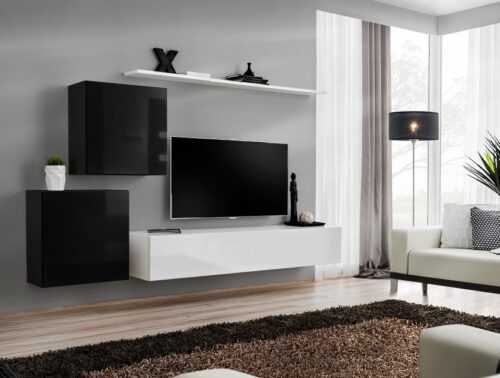 Sienas skapis “Switch V” melns/balts ASM