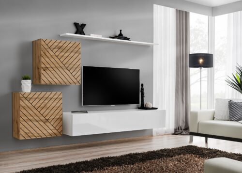 Sienas skapis “Switch V” ar baltu rokturi ASM