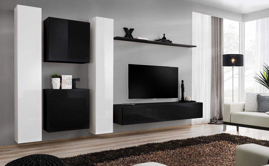 Switch VI sienas skapis, balts/melns ASM