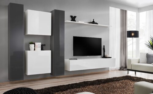 Sienas skapis “Switch VI” grafīta/balts ASM