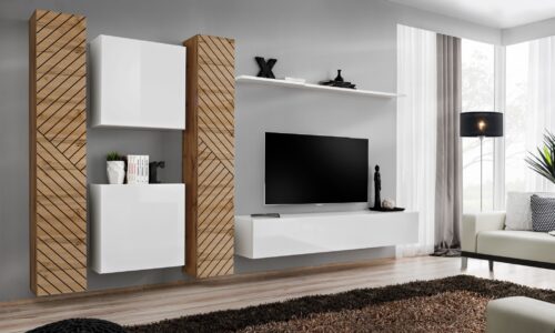 Sienas skapis “Switch VI” ar baltu korpusu ASM