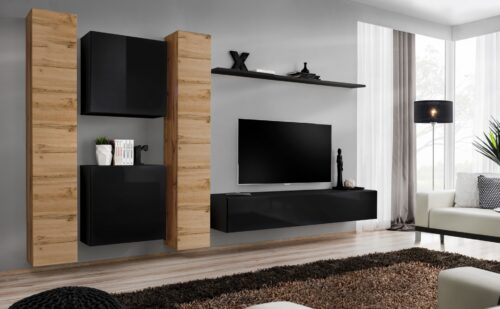 Sienas skapis “Switch VI” melnā krāsā, SW6 ASM