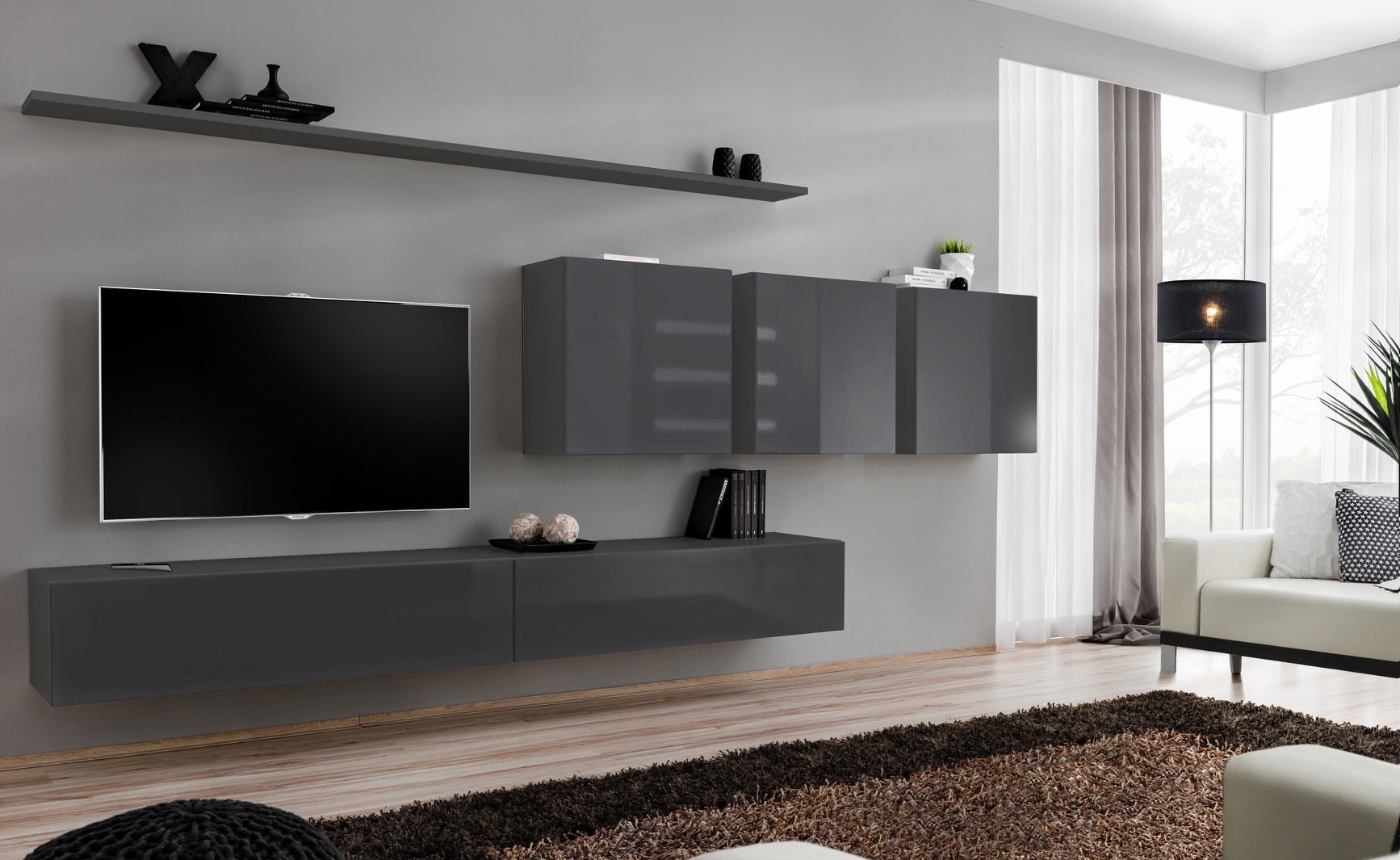 SWITCH VII sienas skapis grafīts ASM
