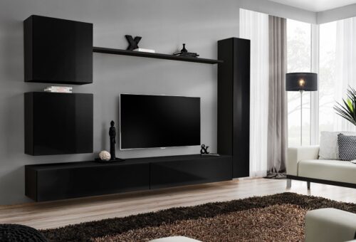 Switch VIII sienas bloks, melns ASM