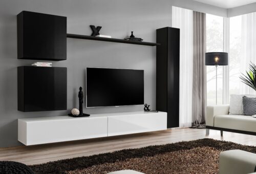 Switch VIII sienas skapis, melns/balts ASM