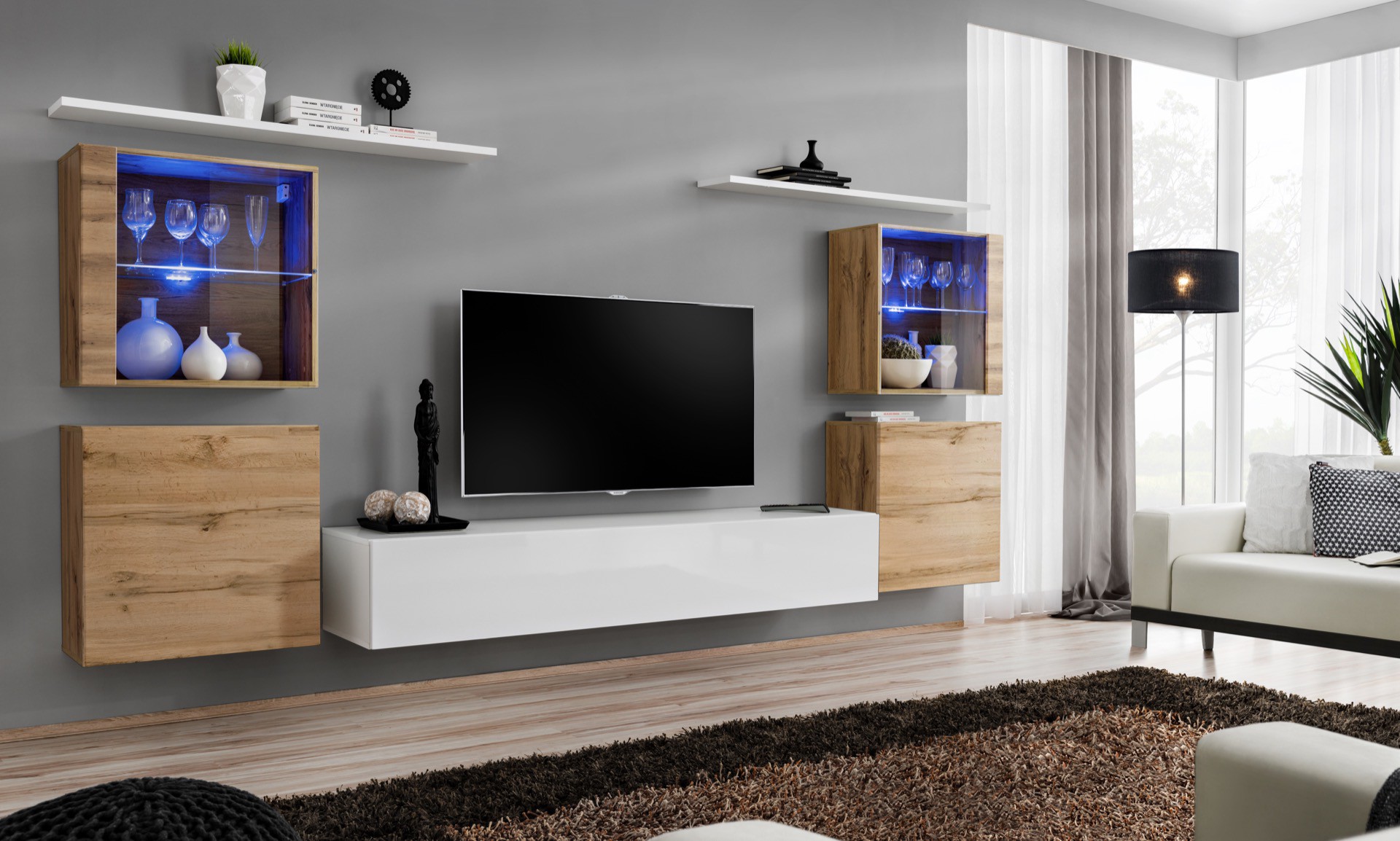Sienas skapis "Switch XIV", balts, ASM