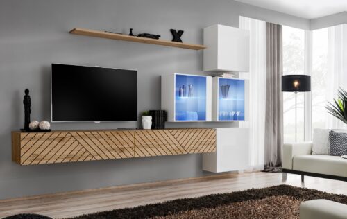 Sienas skapis “Switch XIX” ar baltu rokturi ASM