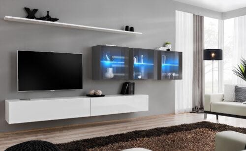Sienas skapis “Switch XVII”, balts/grafīts ASM