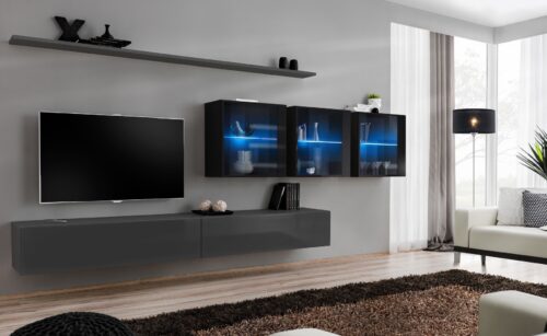 SWITCH XVII sienas skapītis grafīta/melns ASM