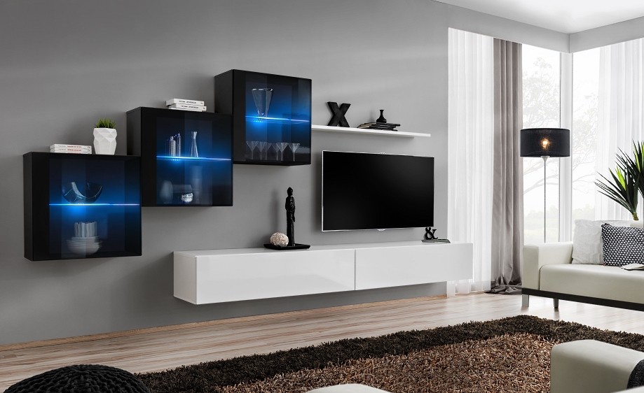 Switch XX sienas skapis, melns/balts, ASM