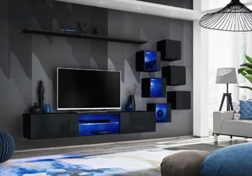 Sienas skapis “Switch XXI”, melns ASM