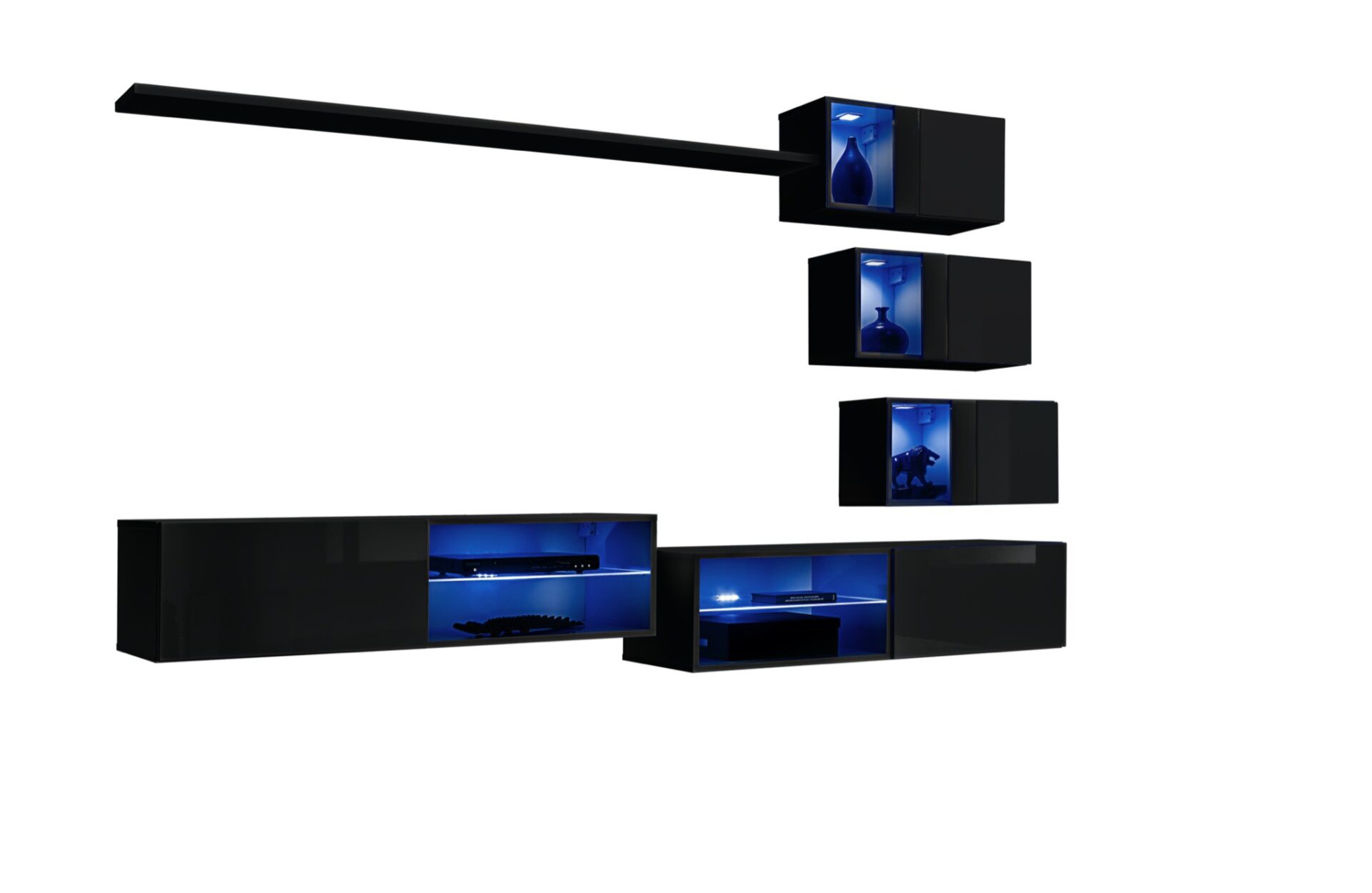 SWITCH XXIV sienas skapis, melns ASM — 2 attēls
