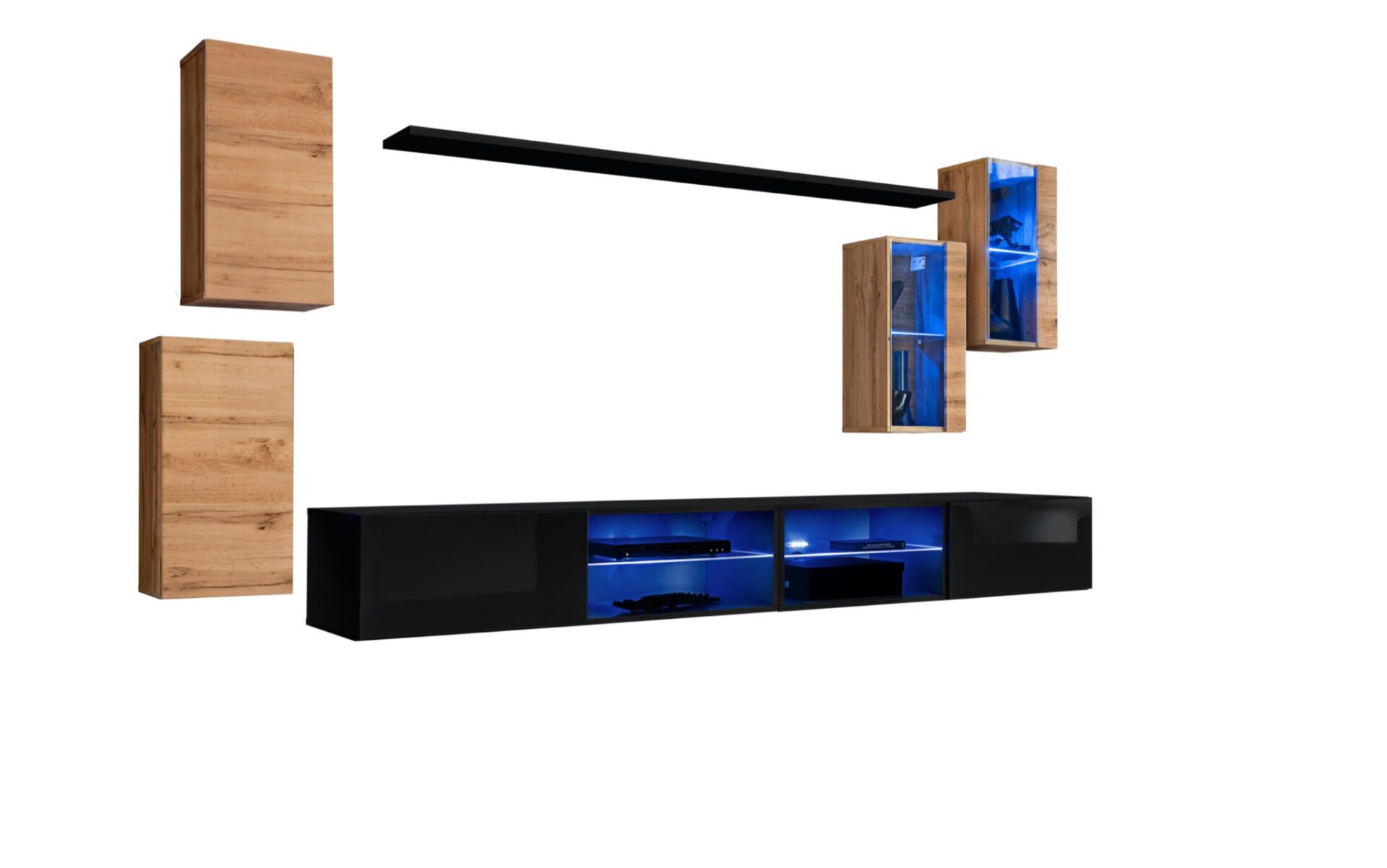 XXV sienas skapis SWITCH, wotan/melns ASM — изображение 2