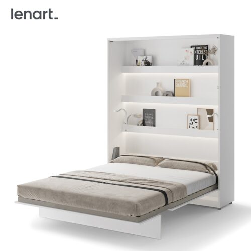 Bed Concept BC-12 – vertikāla pie sienas stiprināma gulta 160 – balta
