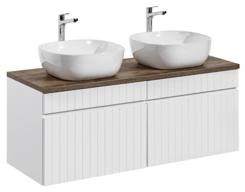 2 x ICONIC WHITE 82-60-D-1S skapīši ar 2 x Smile izlietnēm un darba virsmu