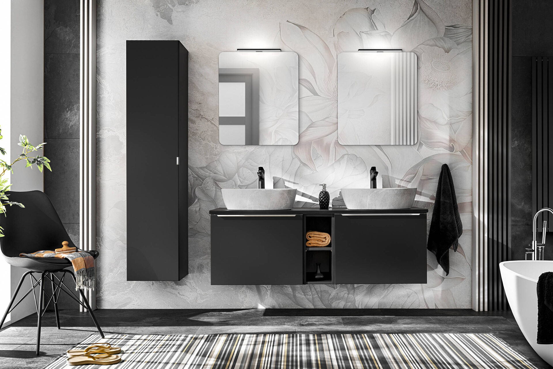 Vannas istabas darba virsma 120 cm SANTA FE MELNA — изображение 2