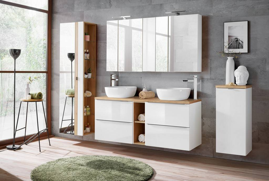 CAPRI WHITE 803 Augsta kolonna ar spoguli 45 cm — 4 attēls