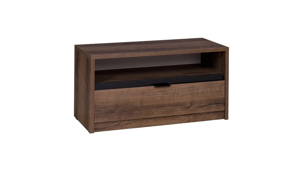 Denver skapis 137 cm Monastery Oak / Black Glancēts Klasisks dizains modernā versijā Skapis nelielam priekšnamam — 4 attēls