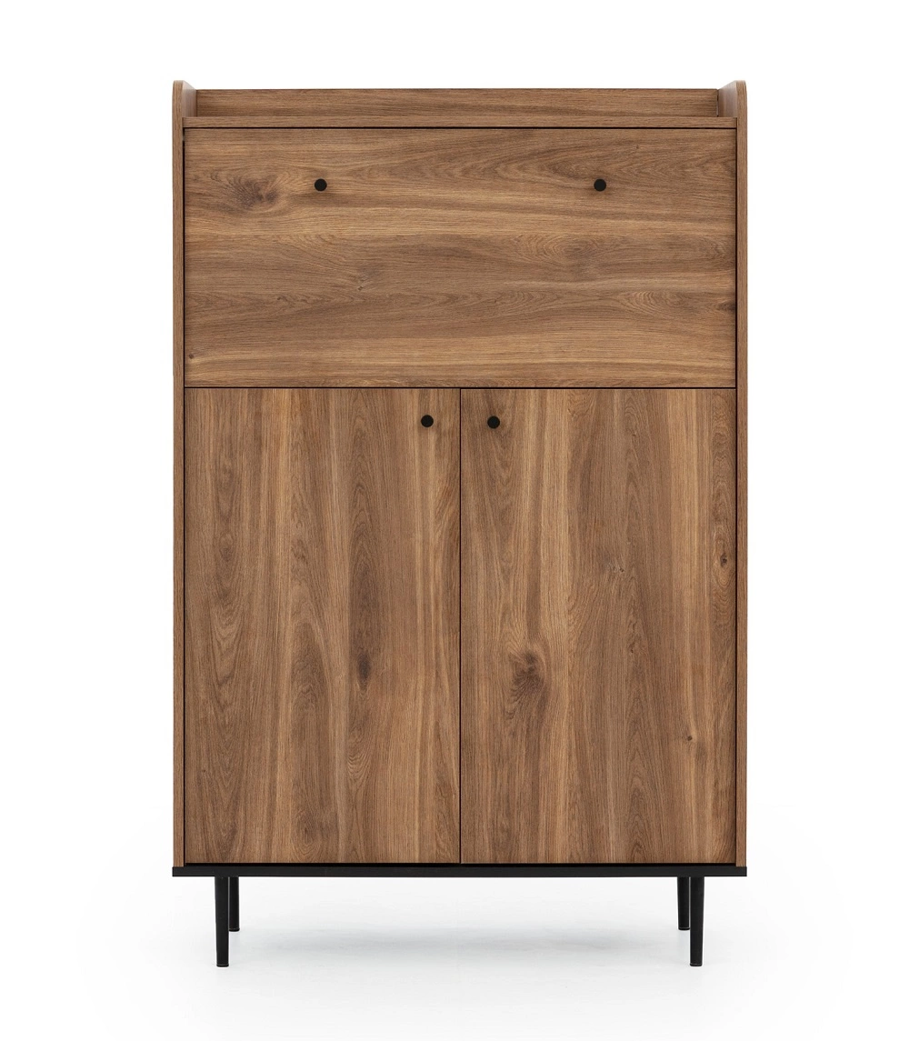 Apallo kumode 90 cm, brendija ozols, castello, oriģināls dizains, augstas galda malas, stienis uz metāla kājām — 3 attēls