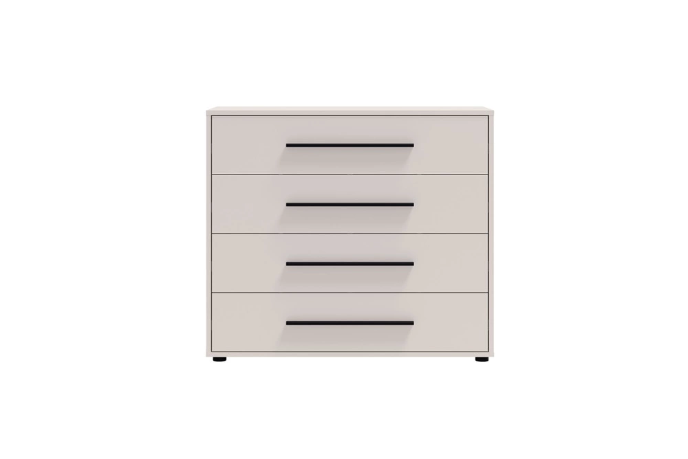 "Maxione" kumode, 99 cm, bēšā krāsā, minimālistisks dizains, klasiska forma, ideāli piemērota viesistabai vai atpūtas telpai — 3 attēls